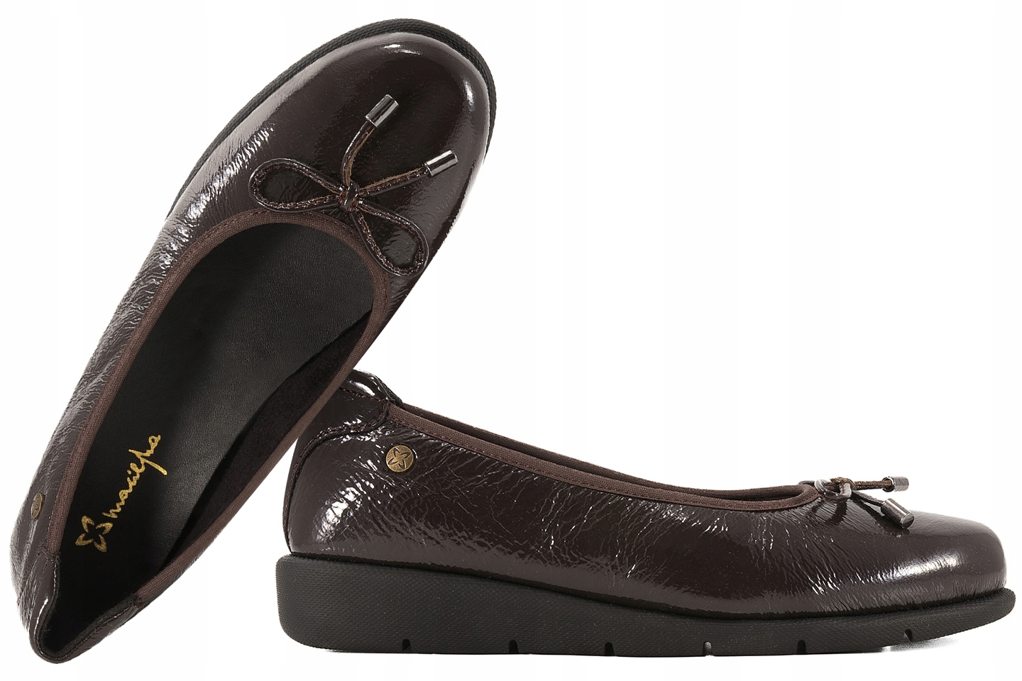 Maciejka P6504-02/00-8 Balerínky Dámské Polobotky Balerínky Lakované hnědé 38