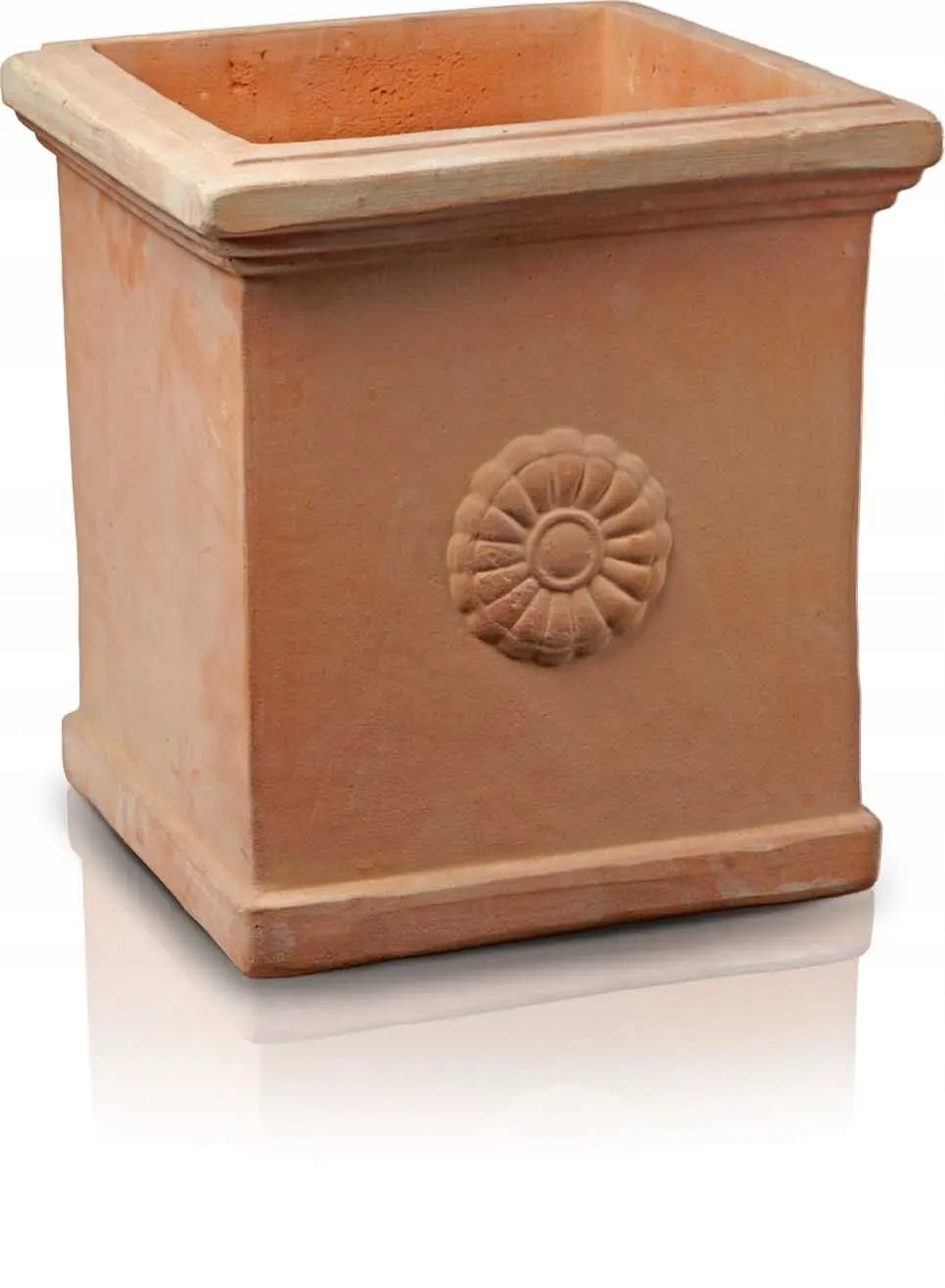 Włoska Donica Z Terakoty Do Ogrodu Gliniana Kwadrat 31X35 CM