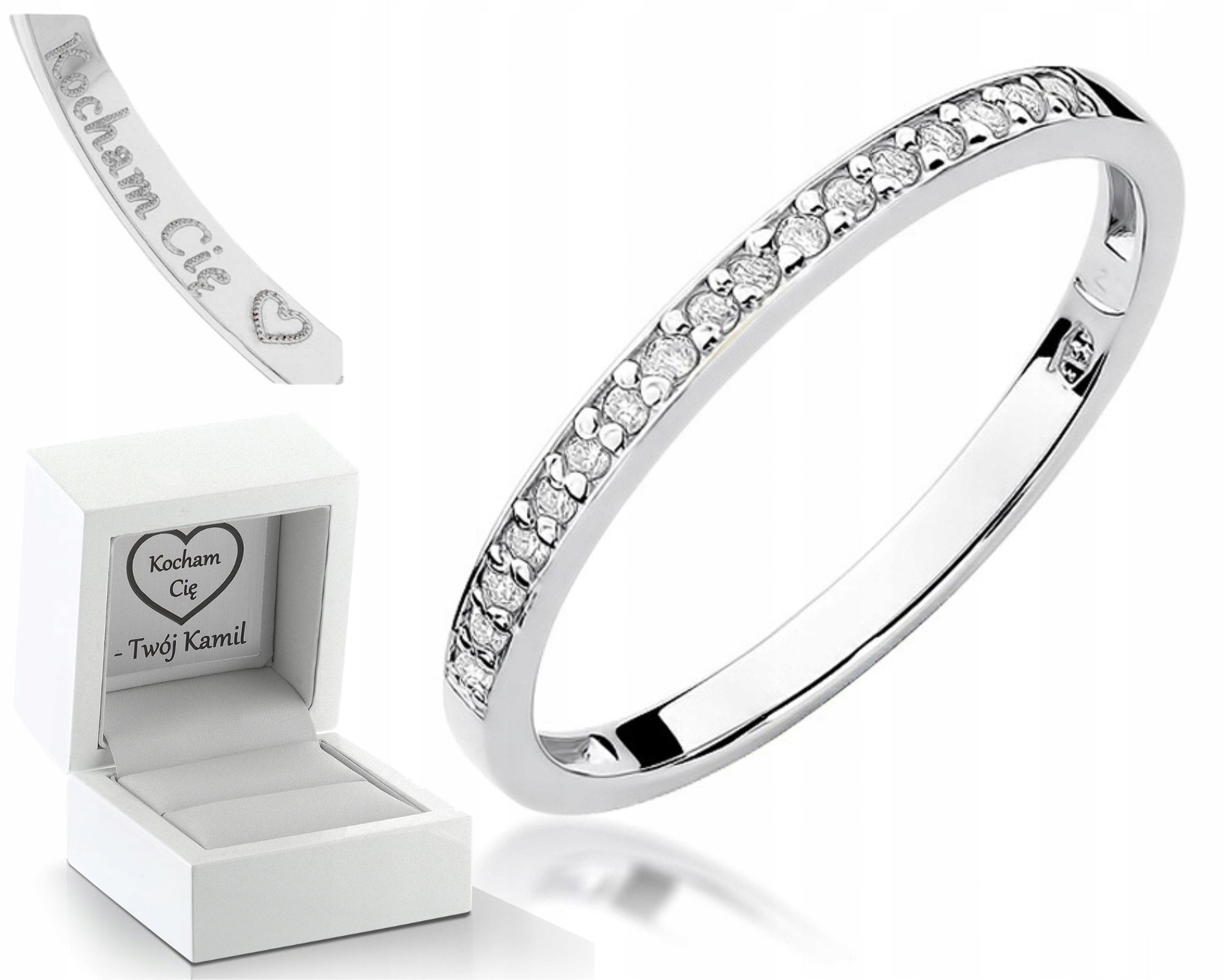 Zlatý Prstýnek Bílé Zlato 585 Gravírování Bonus Zlato