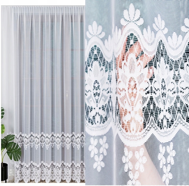 Daria záclona žakárový vzor, 018982, 500 x 250 cm, rovná (hotová) s lemováním