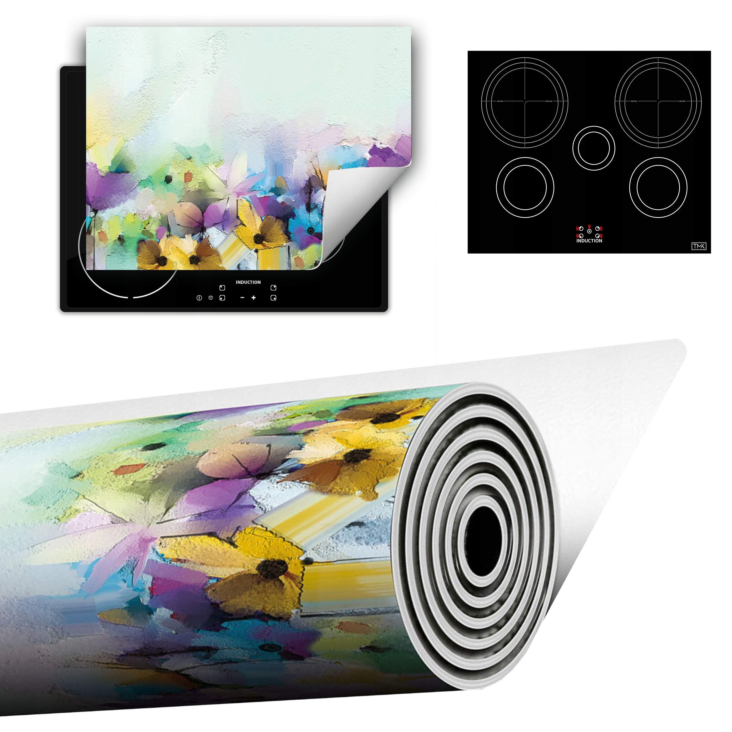 Vinylová Podložka Do Kuchyně Více Místa 70x52 barevná květina