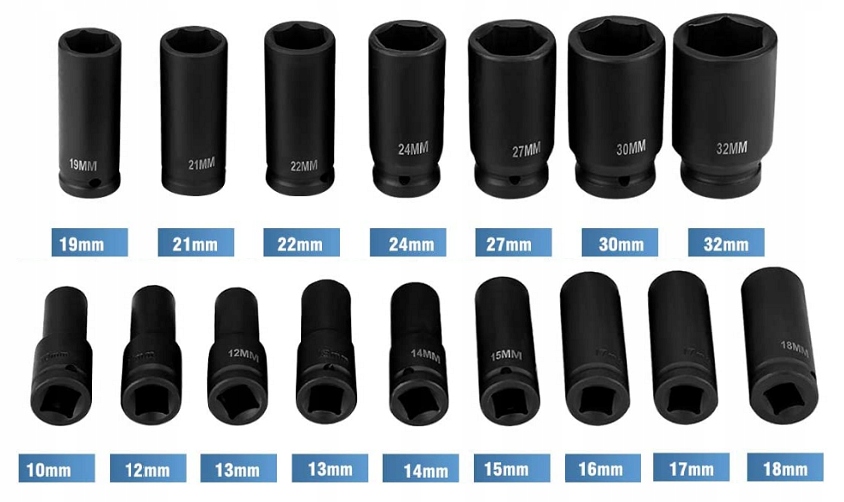 Zestaw nasadek udarowych GREENSEN 16el 10-32mm 1/2 Marka Greensen