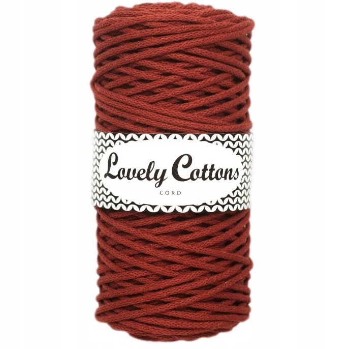 Sznurek pleciony 3mm makrama Lovely Cotton Ceglany