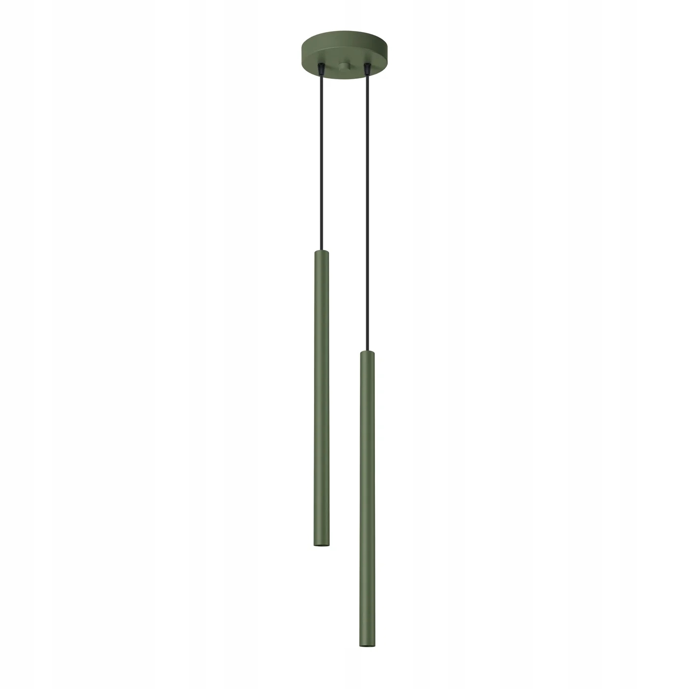 Závěsná lampa dvojitá, moderní zelená, tubusová do jídelny nad ostrovem Sollux