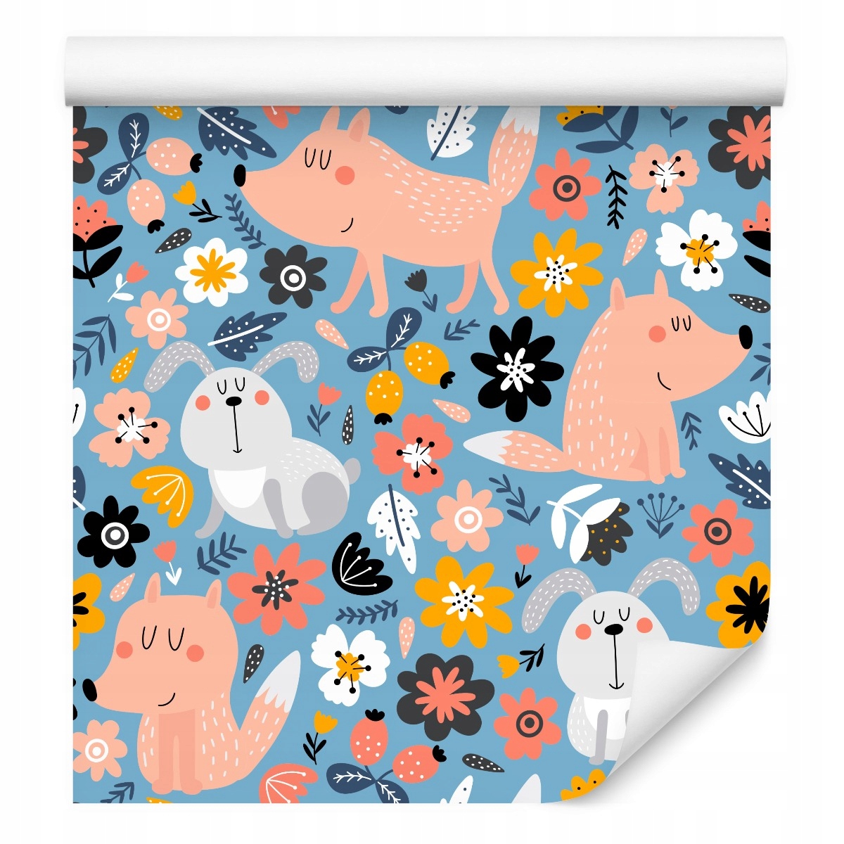 Tapeta pro děti Lesní zvířátka Králíčci Lišky