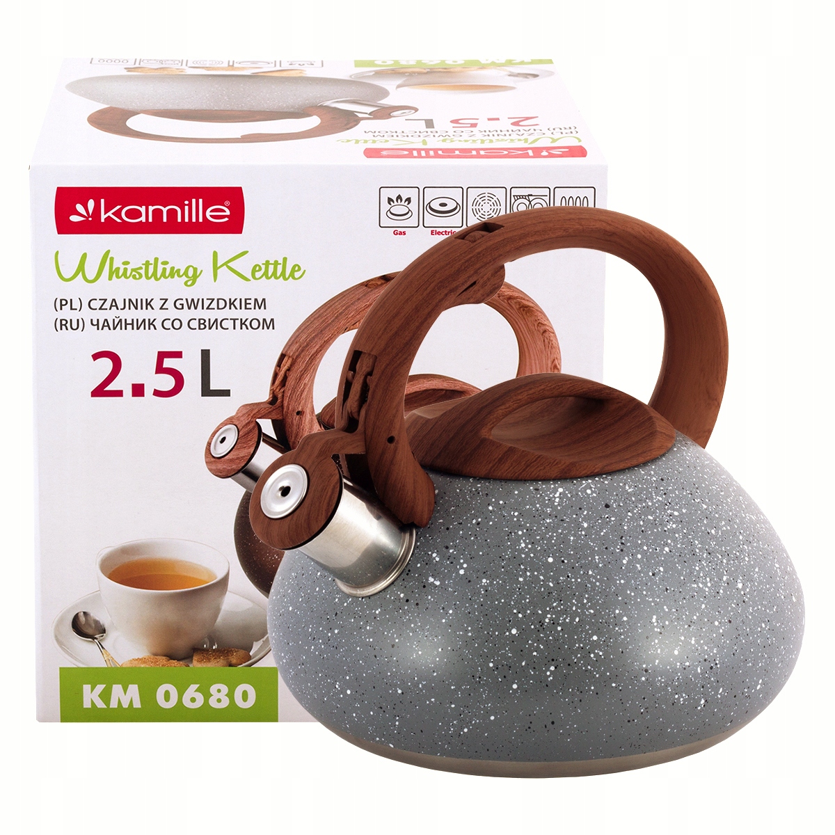 

Czajnik Z Gwizdkiem Na Gaz Indukcja 2,5 L Kamille
