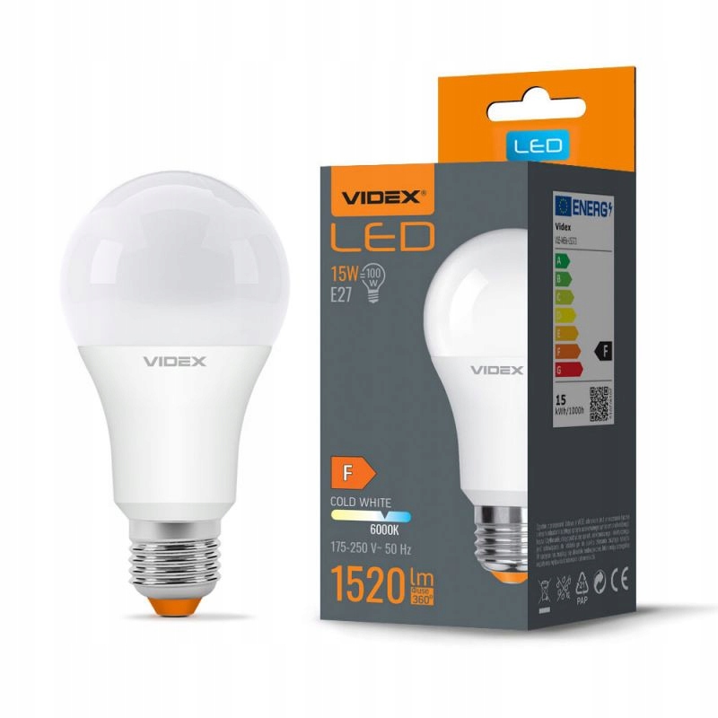 

Żarówka Led 15W, E27, 1520lm, Barwa zimna