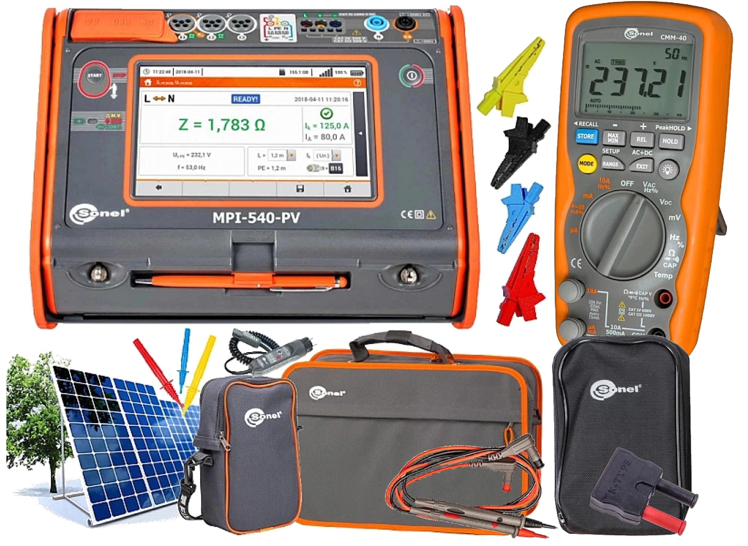 Měřič elektrických parametrů fotovoltaiky průmyslový multimetr