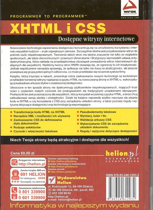 XHTML i CSS. Dostępne witryny internetowe Duckett Gatunek Webmastering