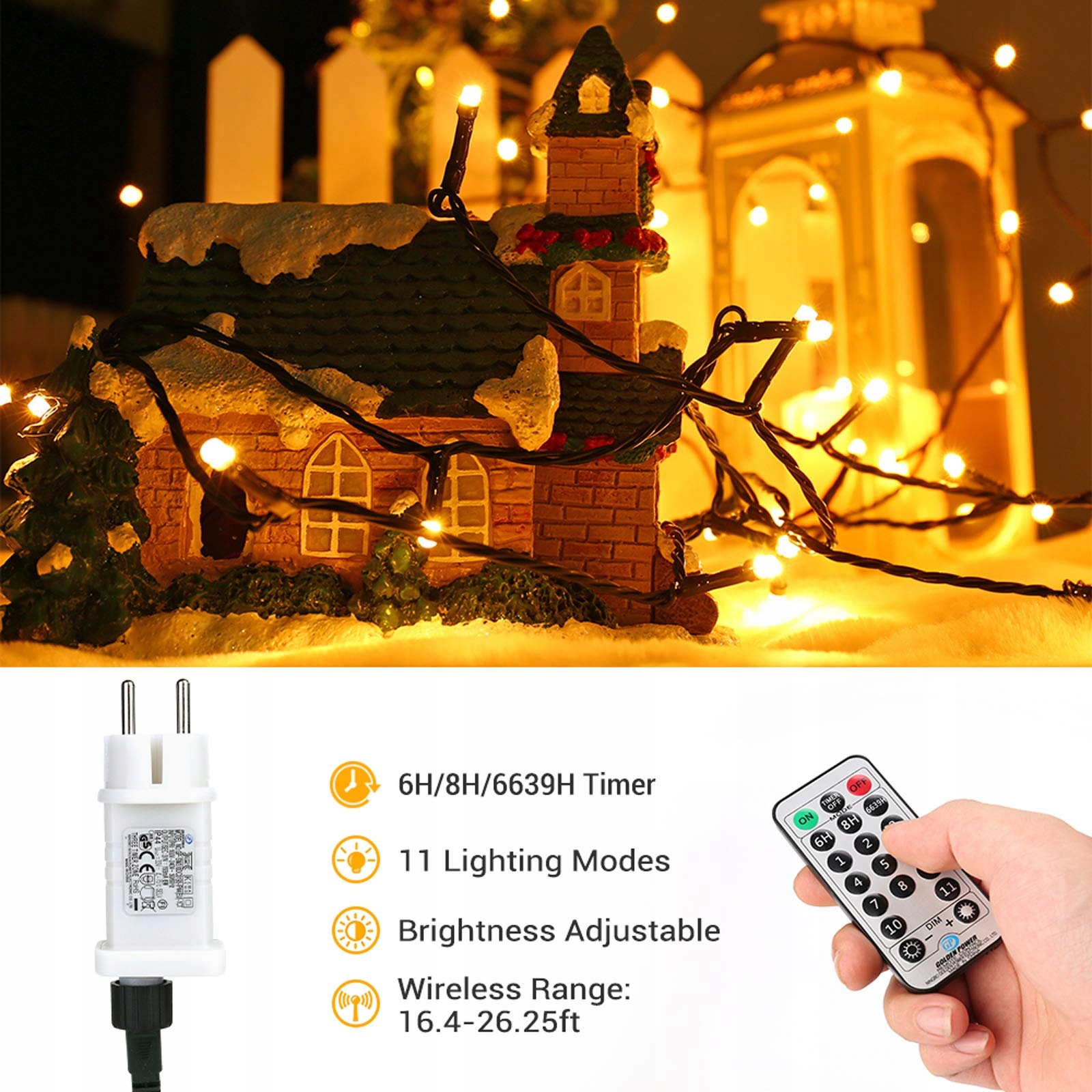 PHILZOPS LAMPKI ŚWIĄTECZNE ŁAŃCUCH ŚWIETLNY GIRLANDA 20M 200 LED 11 TRYBÓW — miniatura 5