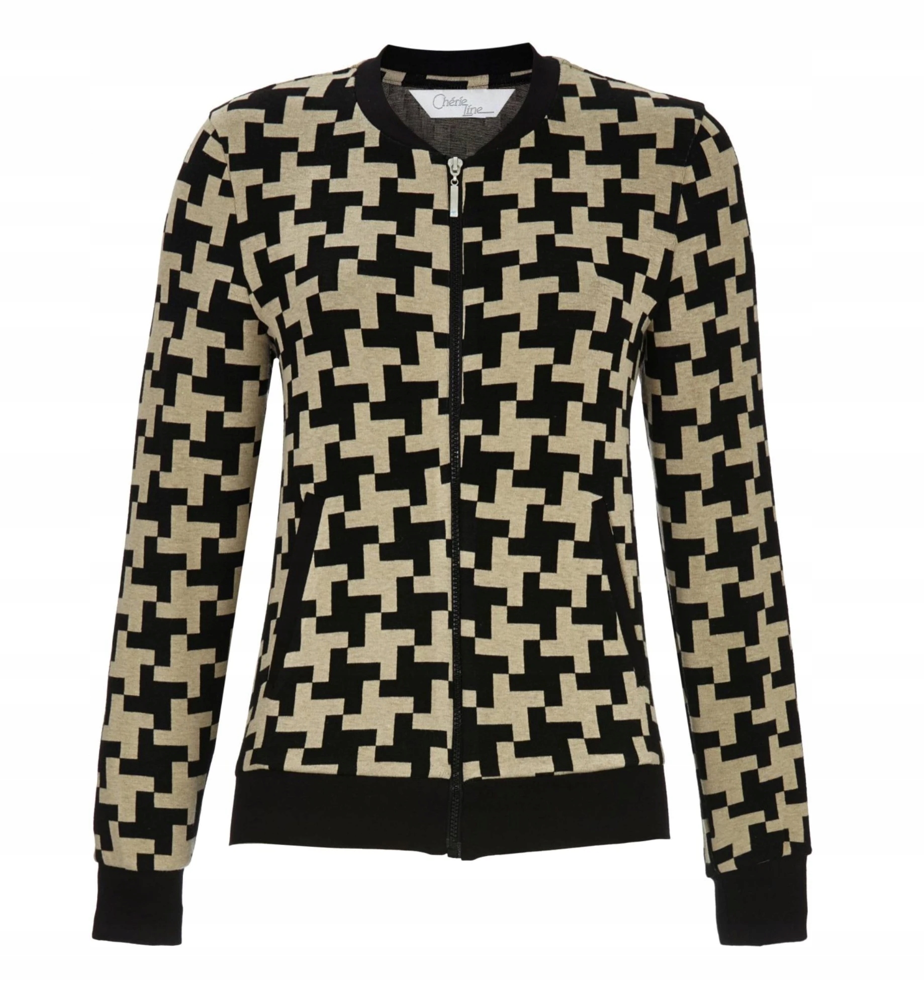 Mikina s dlouhým rukávem rozepínací 5578608 120 černá/béžová Ringella černá