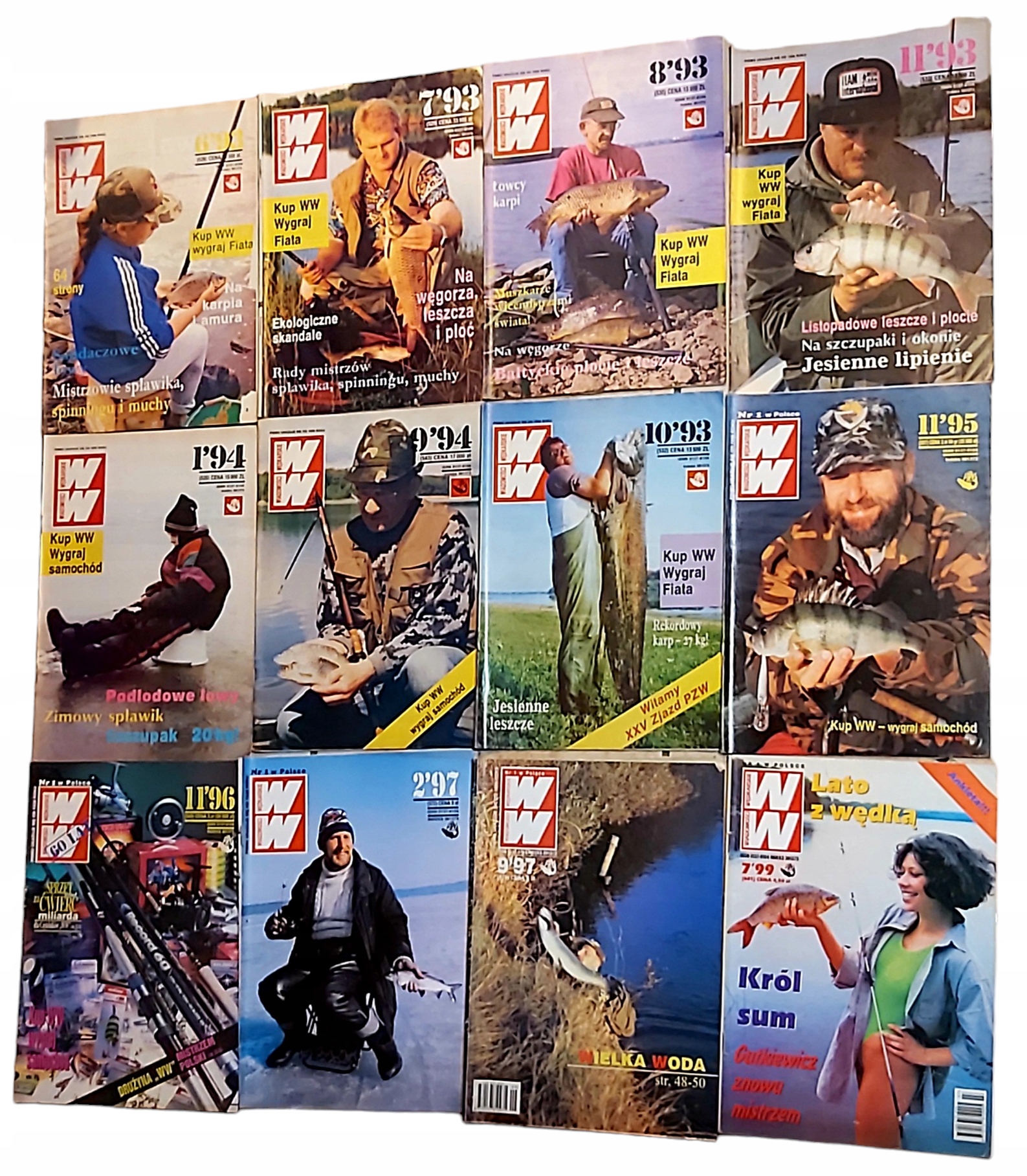 Wiadomości Wędkarskie 6,7,8,10,11/93 1,9/94 11/95 11/96 2,9/97 3/98 7/99