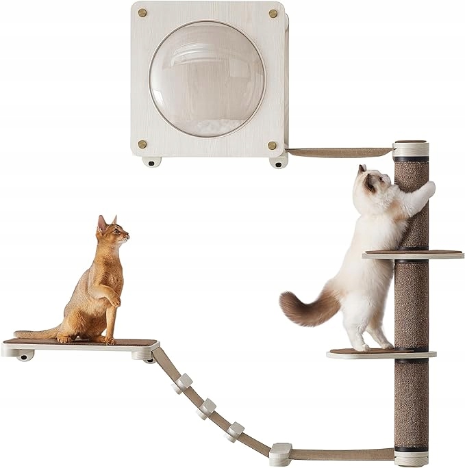 Levně Feandrea Houpací síť pro kočky s žebříkem, škrabadlo, lezecká stěna, pelíšek