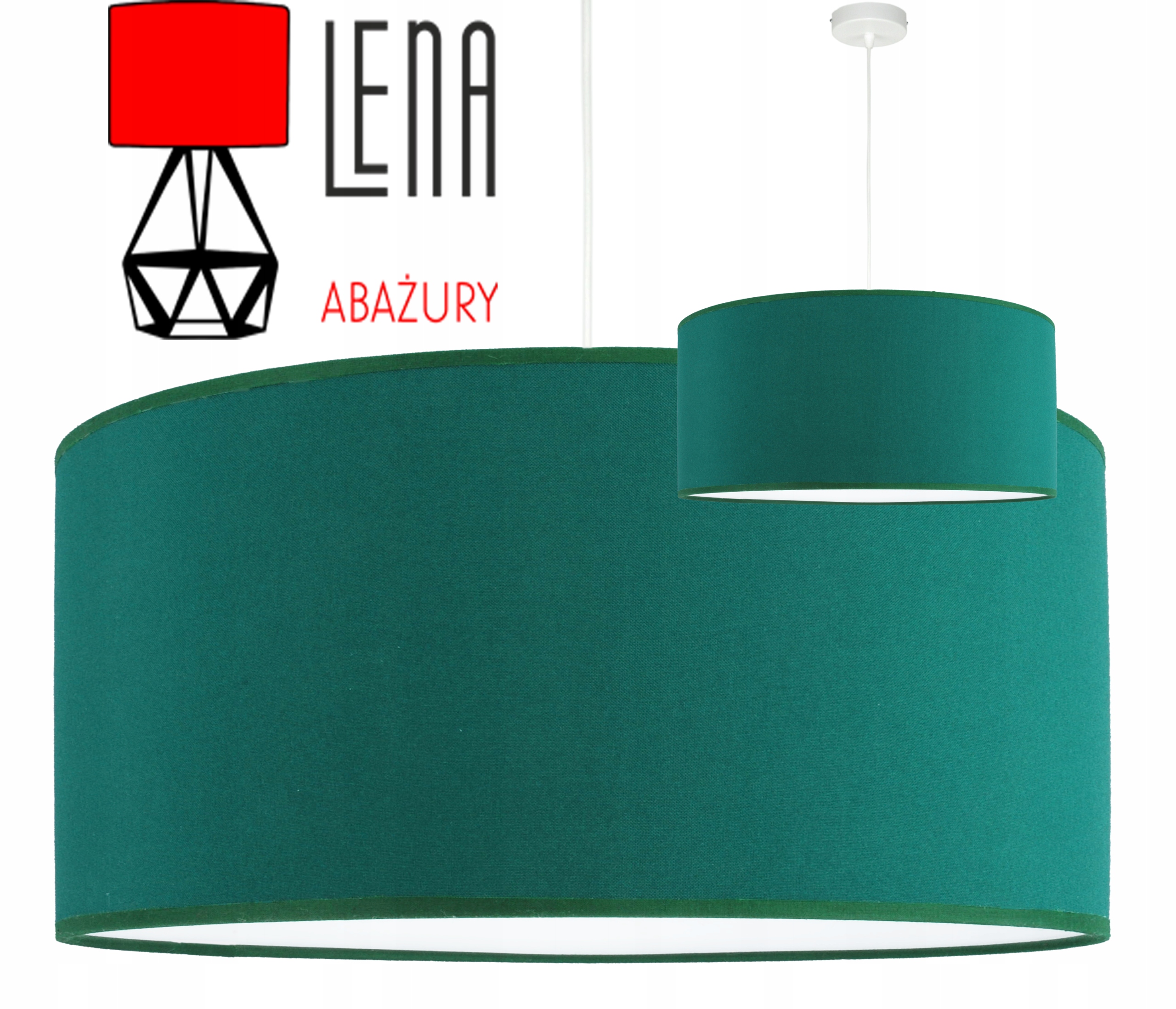 Moderní závěsná, stropní lampa s stínítkem 40 cm, lahvově zelená barva, lustr