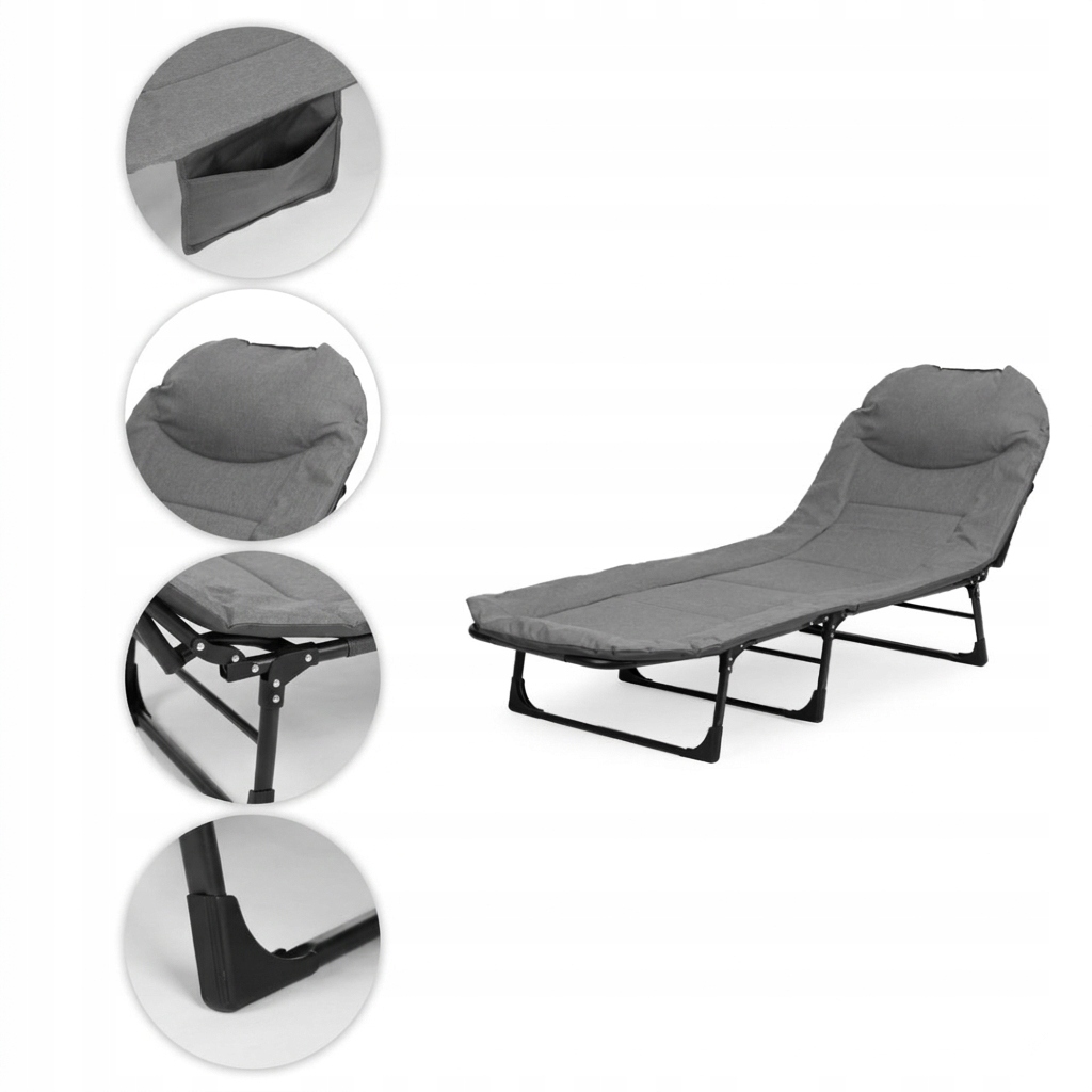 Łóżko Polowe Turystyczne 200x65 Cm Kanadyjka Leżanka Składana Leżak Mocne