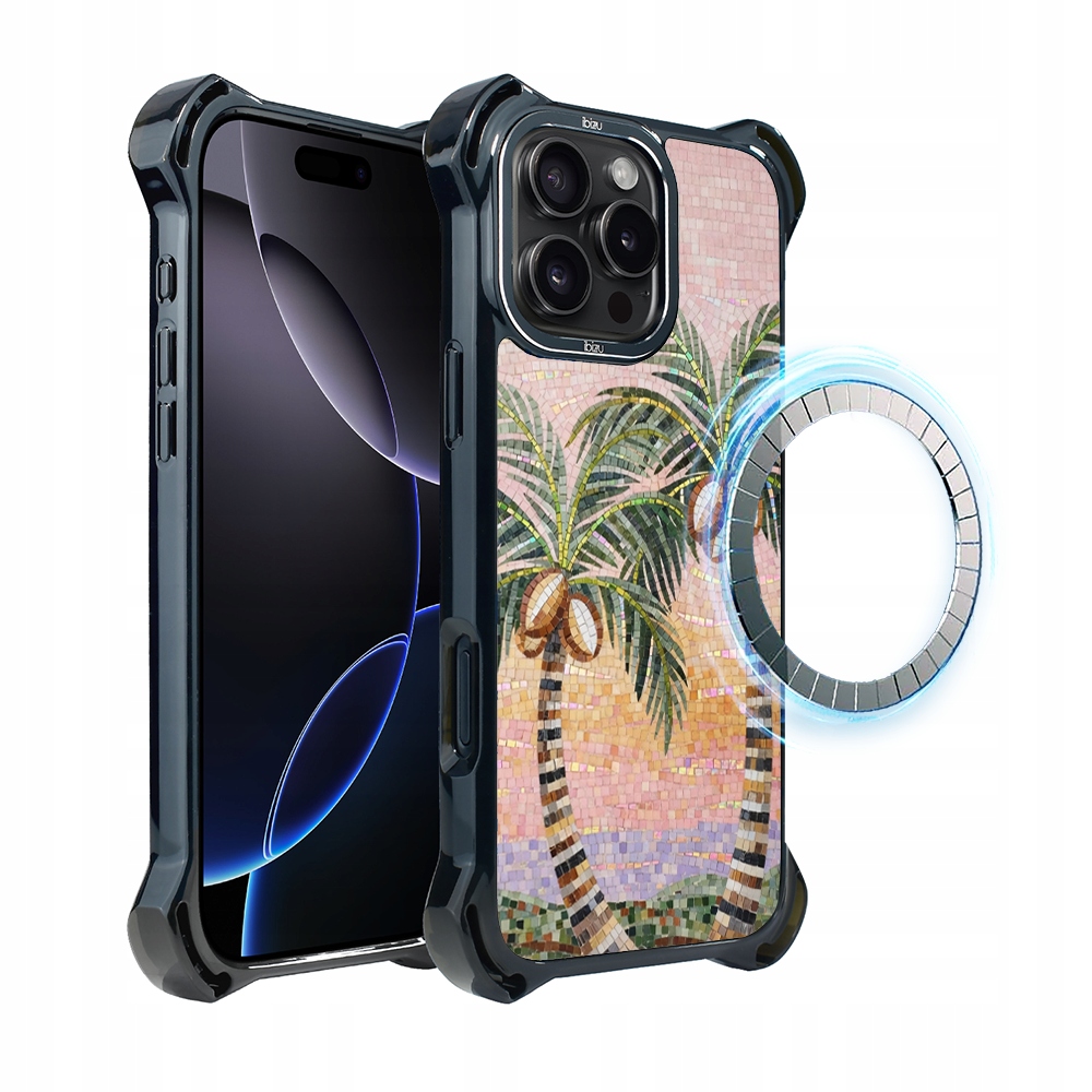 Pouzdro pro iPhone 16 Pro Ibizu DropGuard Ultra s MagSafe, Sicilská palma