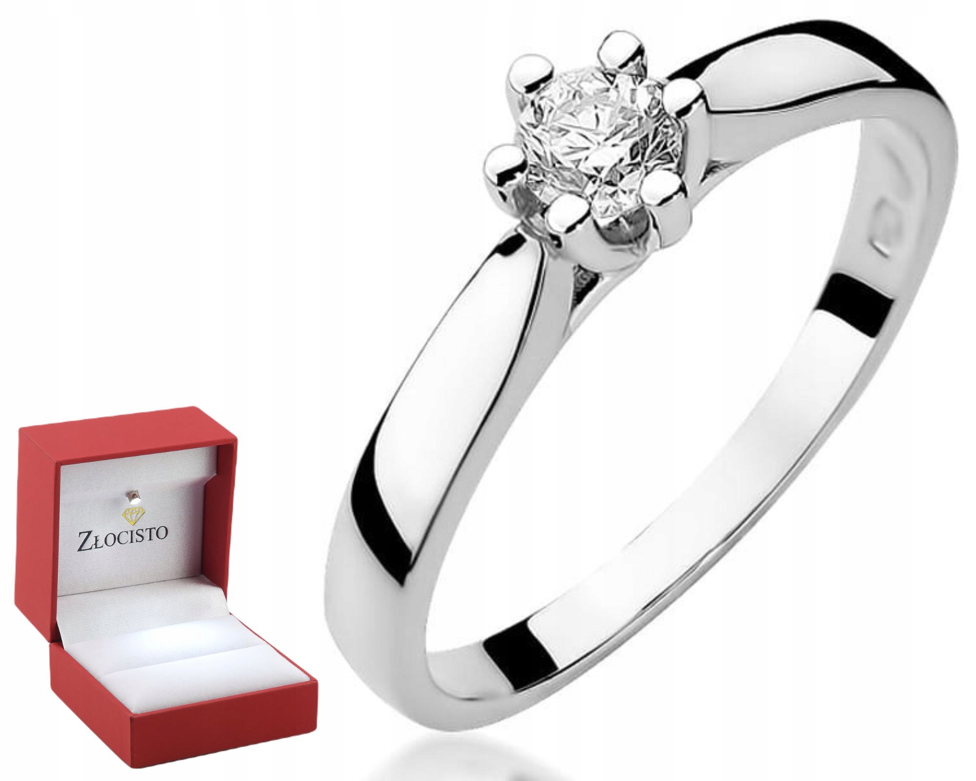 Prstýnek Diamant Bílé Zlato Gravírování Bonus 585 Dárek