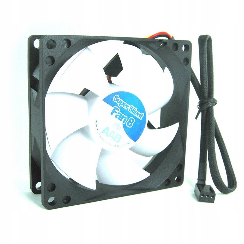 AABCOOLING SUPER SILENT FAN 8 cm CICHY WIATRAK WENTYLATOR DO KOMPUTERA 13dB Prędkość 1600 obr./min