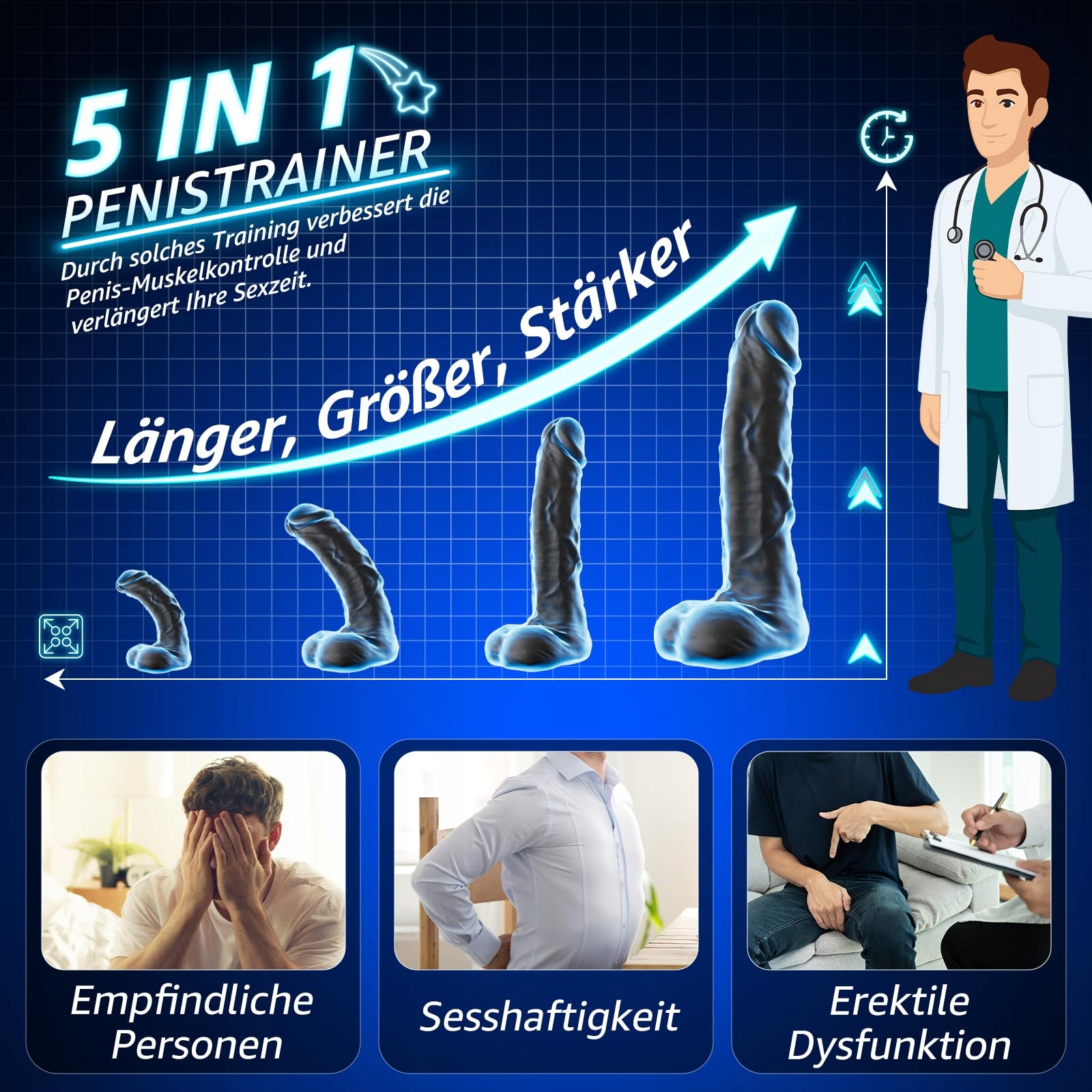 KEXYZ Masturbator Dla Mężczyzn Wibrator Eichel Stymulator 9 Trybów Wersja 1 — miniatura 5