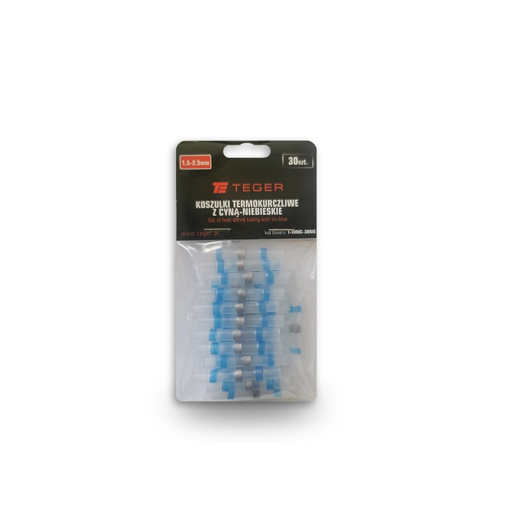 Zestaw koszulek termokurczliwych z cyną 1,5-2,5mm kolor niebieski Teger