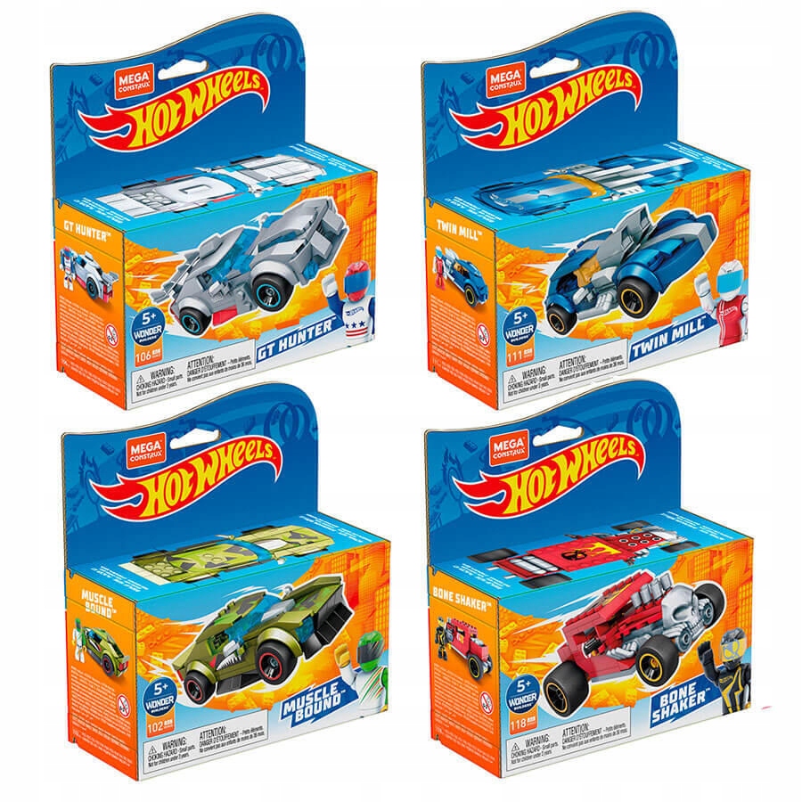 HOT WHEELS BUILDING SETS - HW40/Rodger Dodger/Twin Mil/Bone Shaker