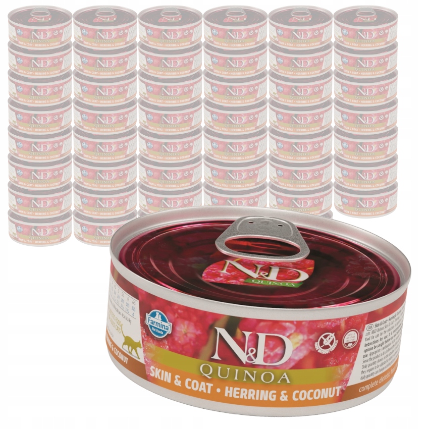 Levně Farmina N&d Quinoa Skin & Coat Sleď 48x80g Vlhké Krmivo Kočka Kůže Srst