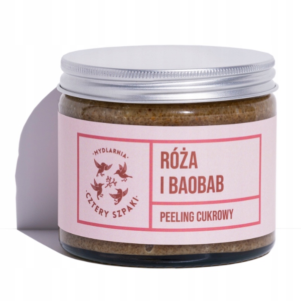 4Szpaki Cukrový tělový peeling růže a baobabu 250 ml