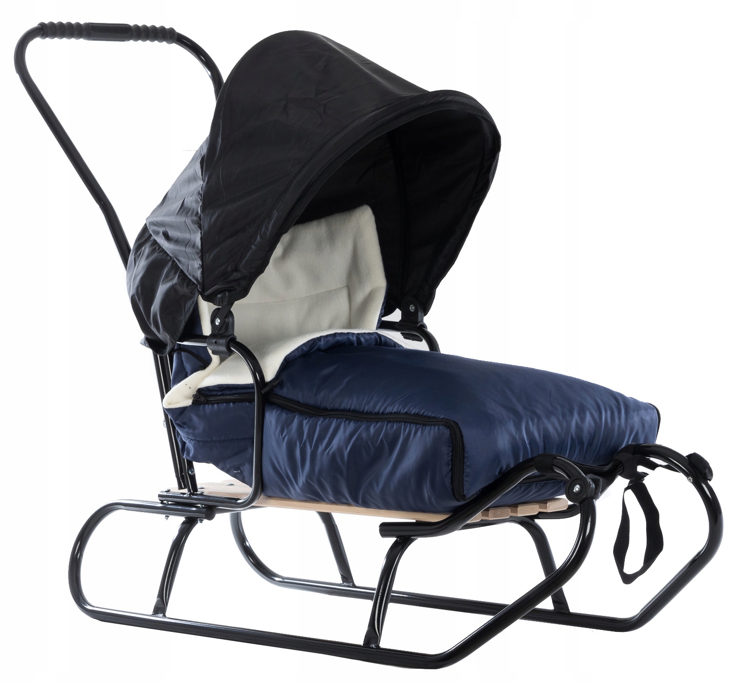 Polskie Sanki Blackline śpiwór oparcie pchacz Budka do 130 kg