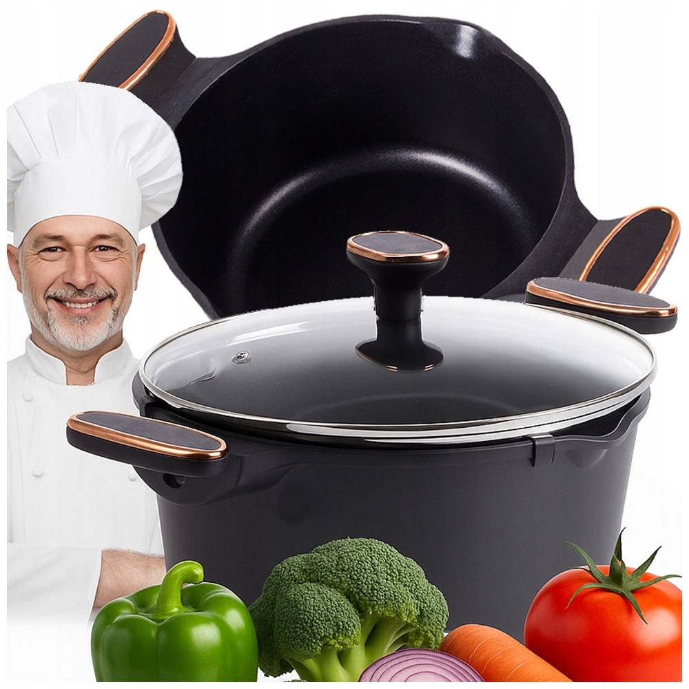 Hrnec Rendlík Hluboký S Víkem Indukce Plyn Povrchová Úprava Non Stick 7L 23cm