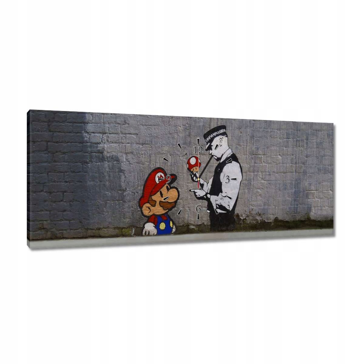 Hodiny 100x40 Banksy Houbař Policie