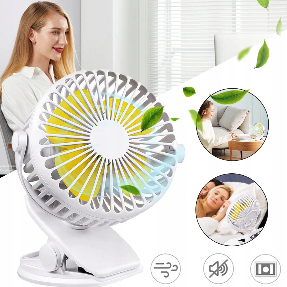 WENTYLATOR DO WÓZKA DZIECIĘCEGO Z KLIPSEM NA BIURKO, MINI WENTYLATOR USB