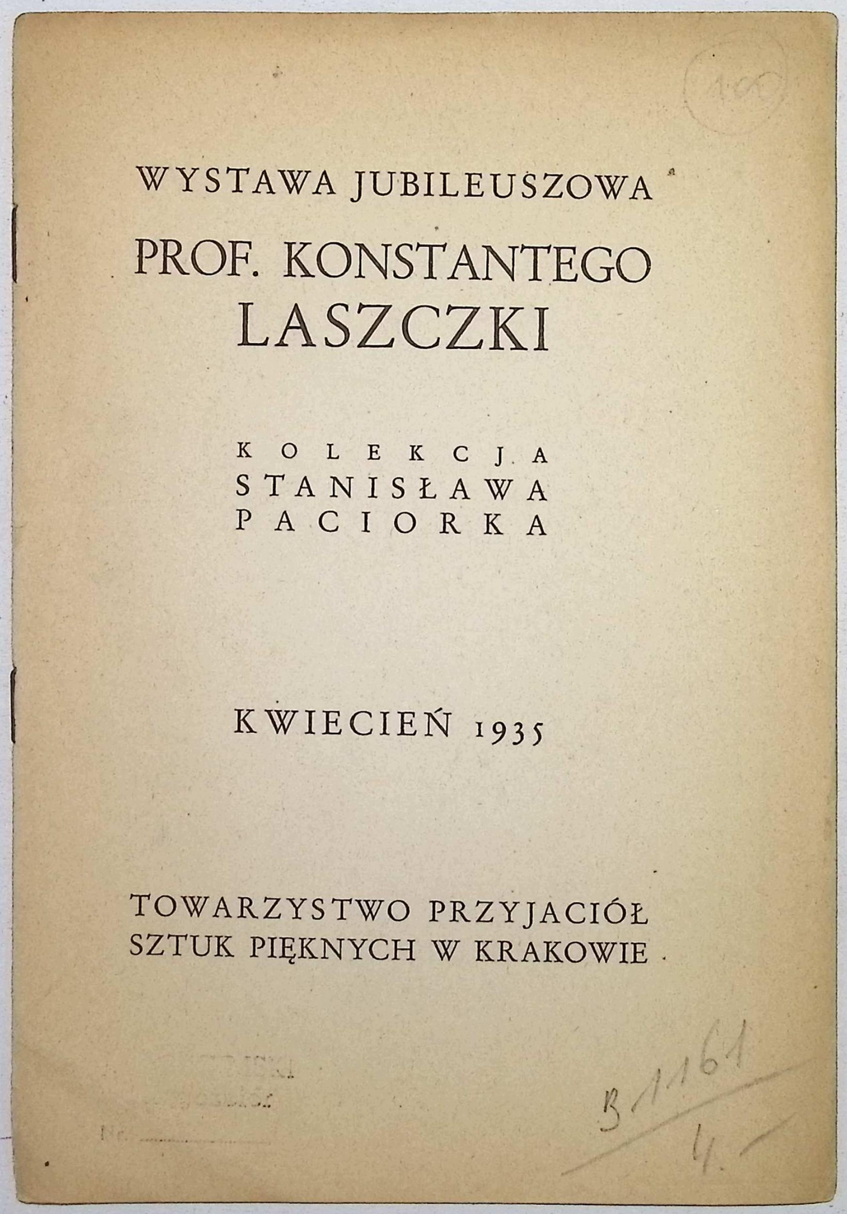 Wystawa jubileuszowa prof. Konstantego Laszczki (1935 r.)