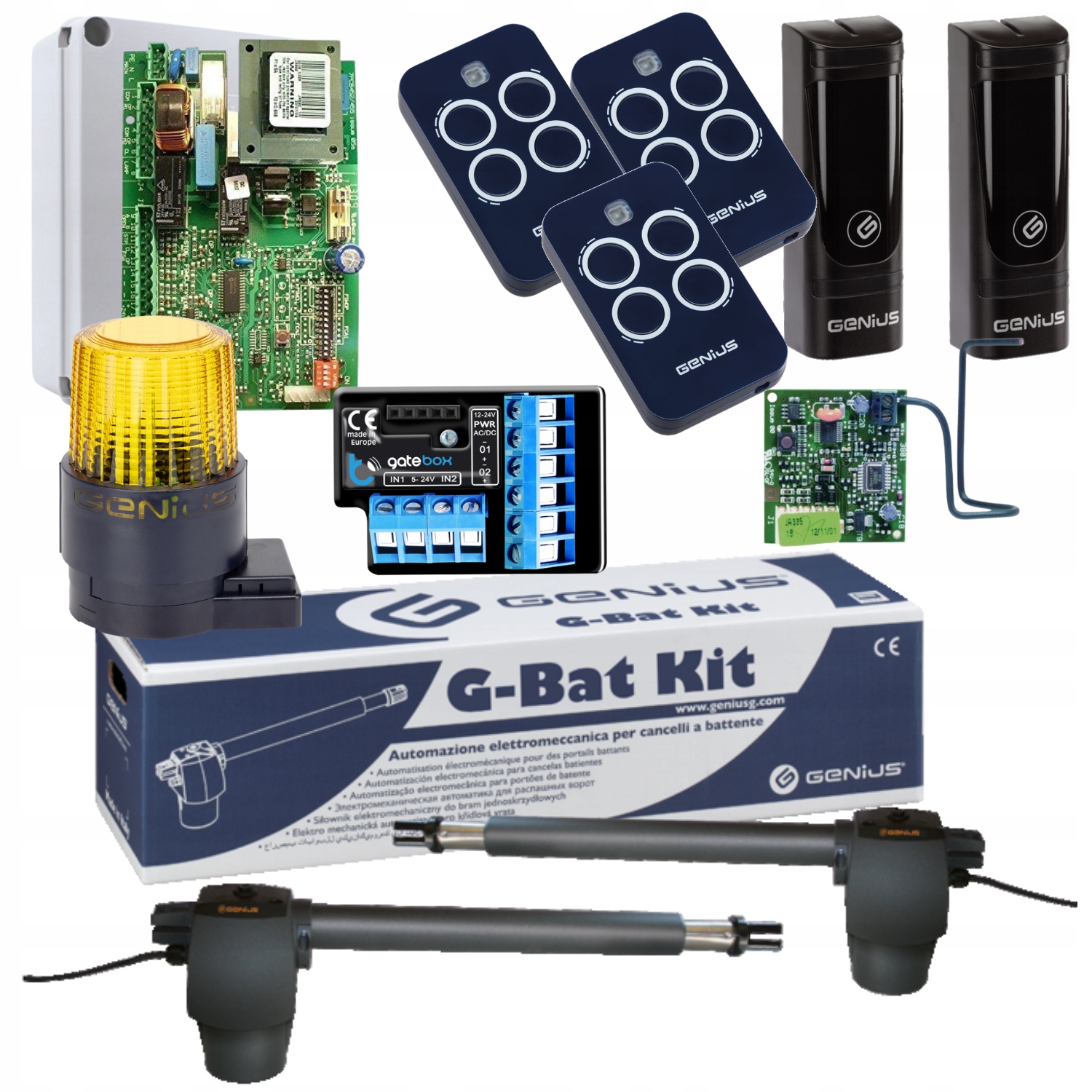 Genius G-BAT300+ Moduł WiFi Lampa+ Pilot 3szt napęd bramy dwuskrzydłowej