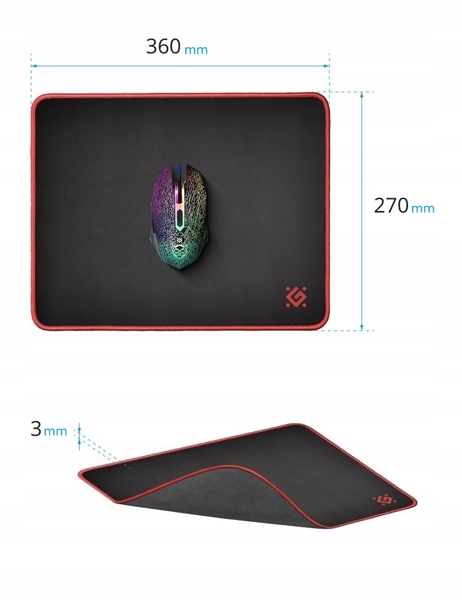 PODKŁADKA DEFENDER GAMING BLACK M 360x270x3mm — 8