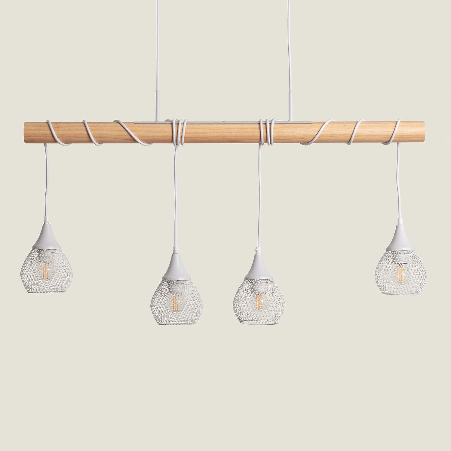 Závěsná lampa Dřevo a kov Monah