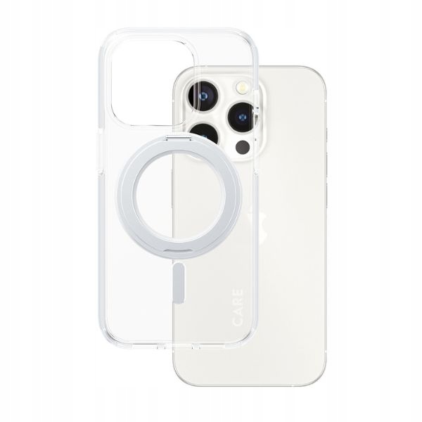 Etui Care by PanzerGlass Kickstand Case MagSafe na iPhone 15 Pro srebrne
