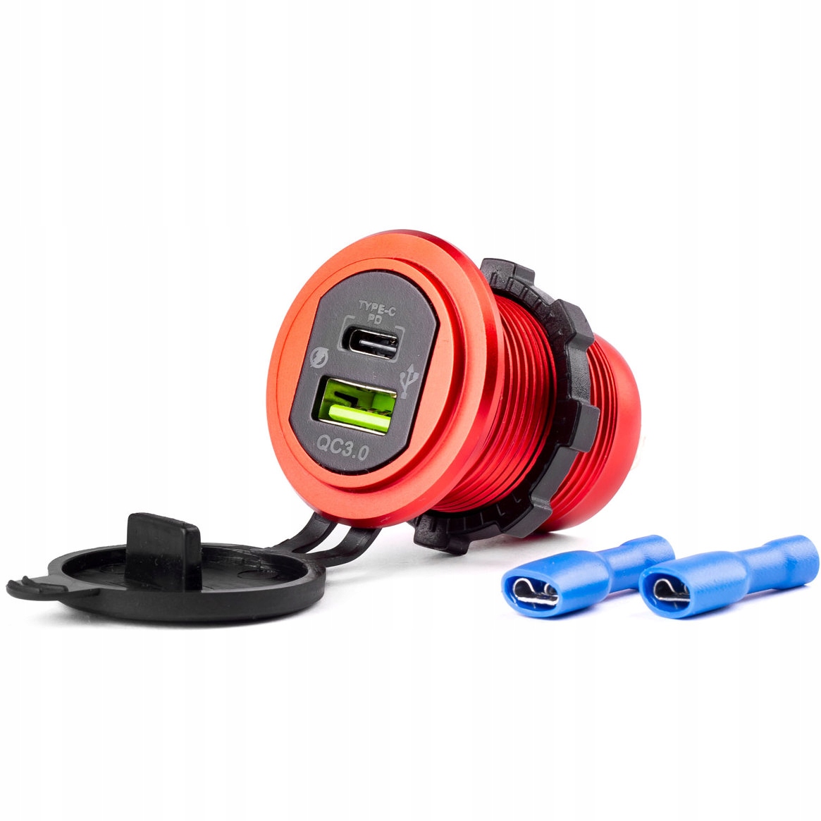 Ładowarka Samochodowa 12-24V Usb Usb-c woltomierz
