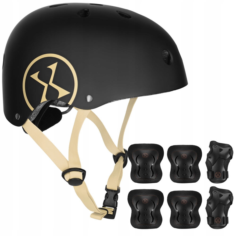 Kask Rowerowy Na Deskorolkę Regulowany Dla Dziecka 52-56 cm Ochraniacze S