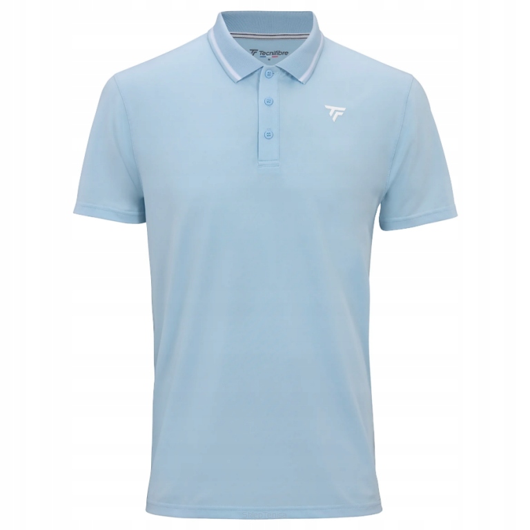Koszulka tenisowa Tecnifibre Team Tech Polo błękitna XXL