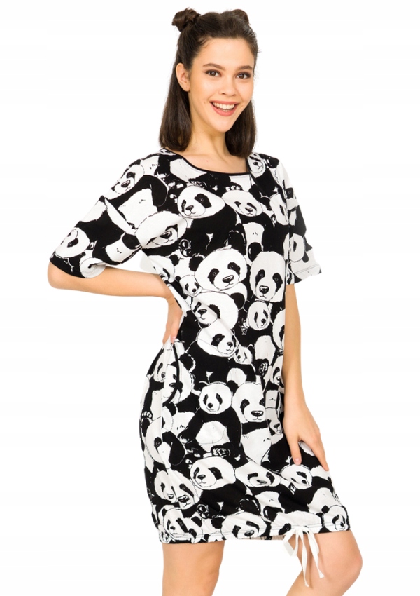 

Czarno-biała Koszula Nocna Pandy Panda M