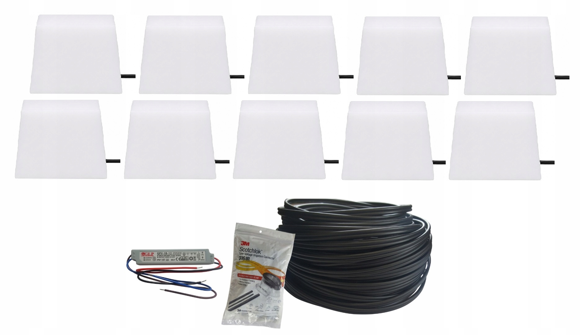 Zestaw 10x Świecąca Kostka Brukowa Led Piccola 8x9x9,5x6 cm