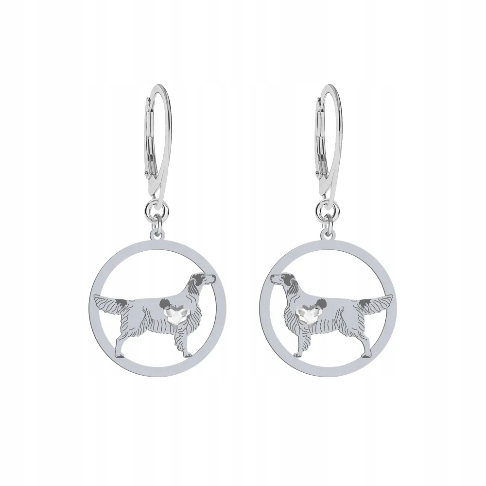 Stříbrné Náušnice s irským setrem Červeno-bílé 925 Šperky Gravírování