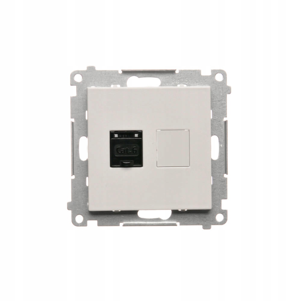 Gniazdo komputerowe pojedyncze RJ45 kat. 6 Jasnoszary mat Simon 55