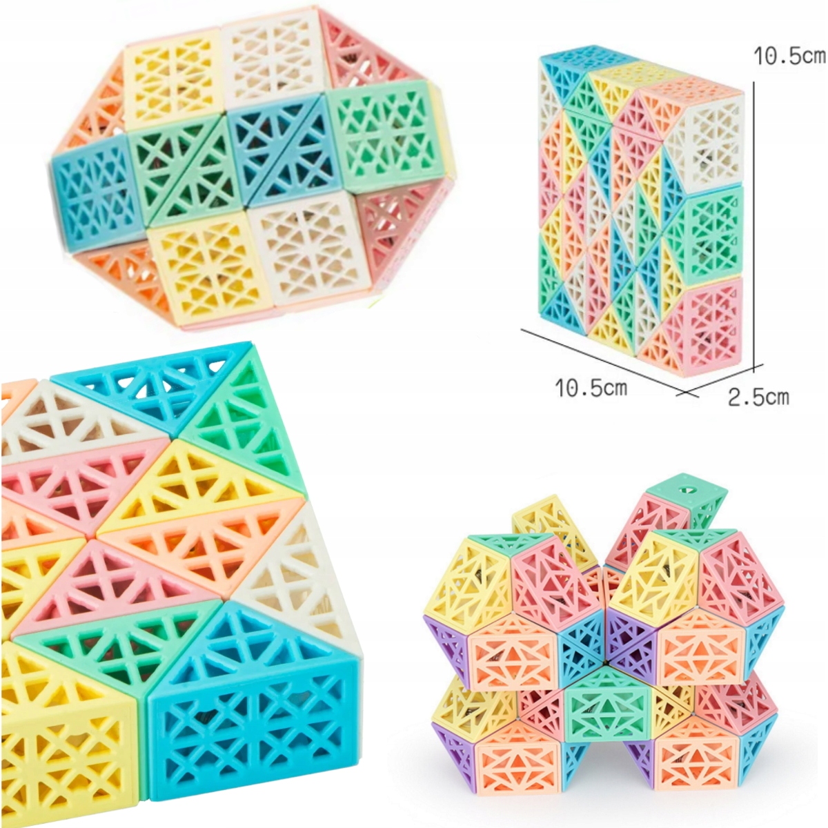 UKŁADANKA LOGICZNA MAGIC SNAKE AŻUROWY MAGICZNY WĄŻ 36 EL Materiał plastik