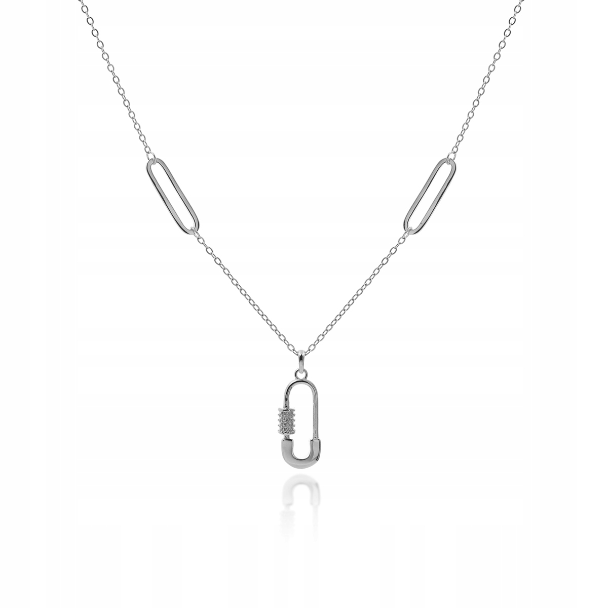 Stříbrný Náhrdelník Ag 925 Špendlík Lesklé Zirkony Jako Dárek Pro Ženy Rod
