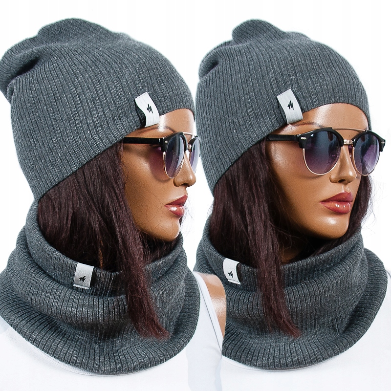 

Piękny Polski Komplet Czapka beanie Komin szalik