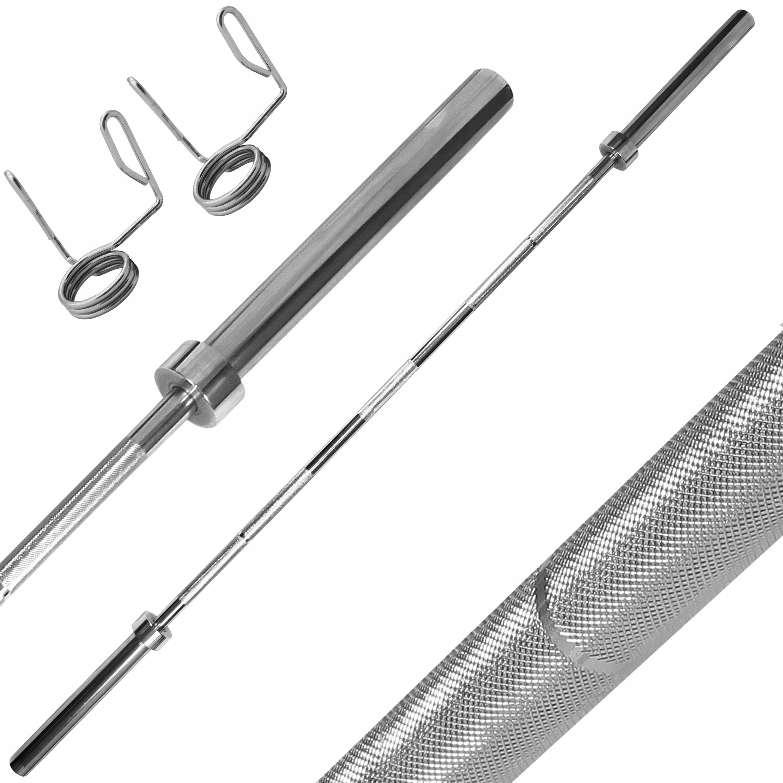 Platinum Fitness Gryf Olimpijski Gładki 180 CM 50 MM Zaciski Sprężynowe