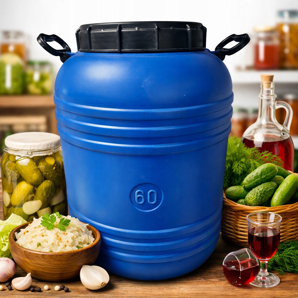 Beczka Plastikowa Do Kiszenia Fermentacji 60L Atest