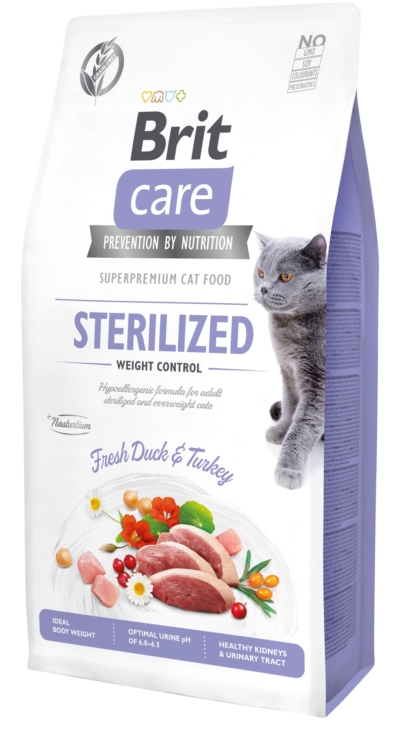 Levně Brit Care Cat Grain-Free Sterilised Weight Control s kachnou a krůtím masem 7 kg