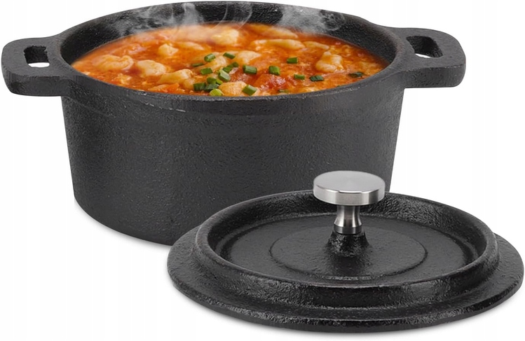 Litinový Hrnec , Litinová Pekáč Litinový Pekač 2,2 L, Indukční Plynová Trouba 20 CM